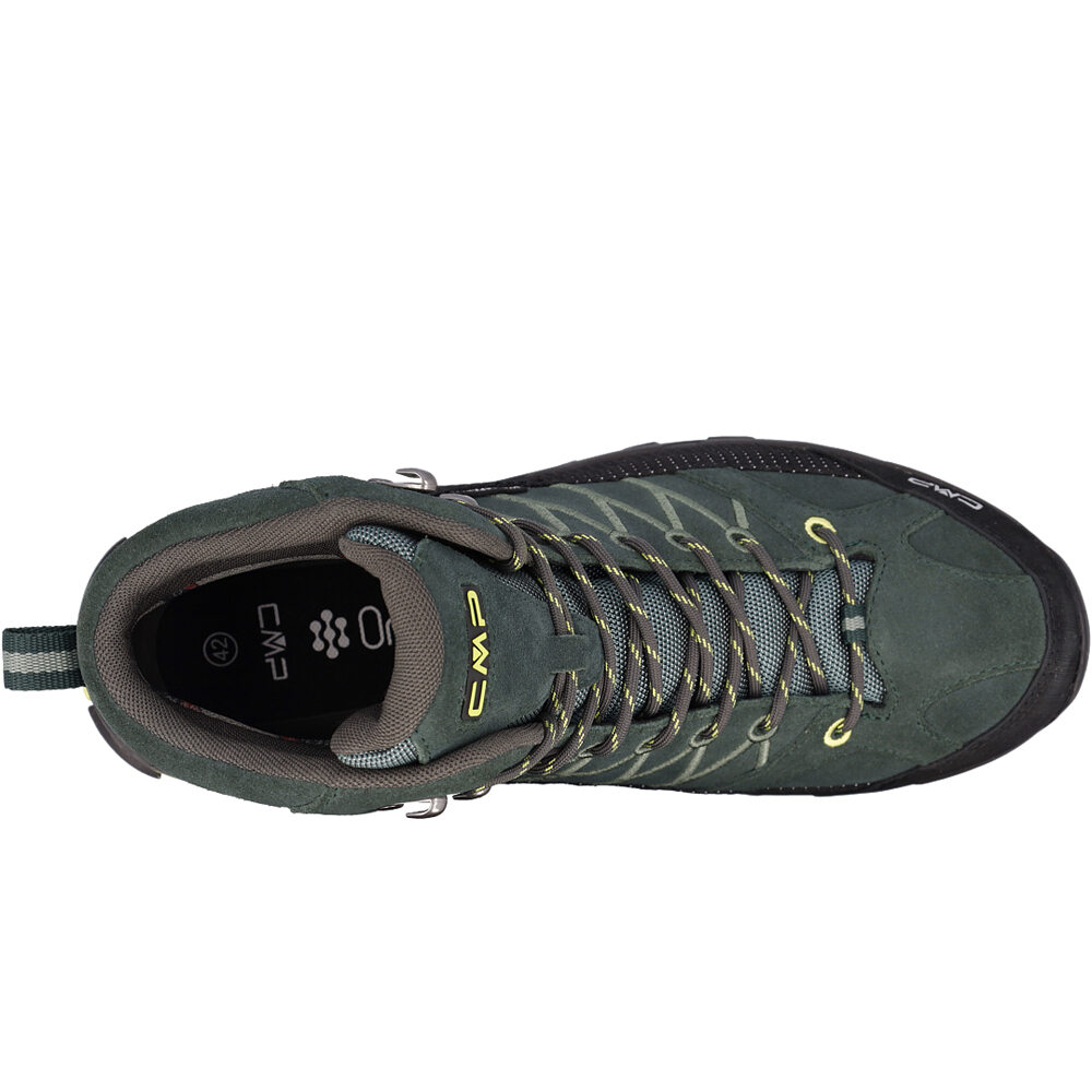 Cmp bota trekking hombre RIGEL MID WATERPROOF VERDE vista trasera