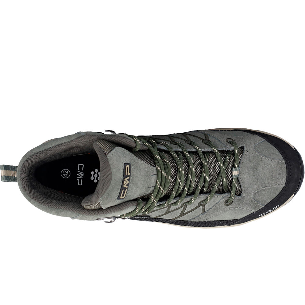 Cmp bota trekking hombre RIGEL MID WATERPROOF VERDE vista trasera