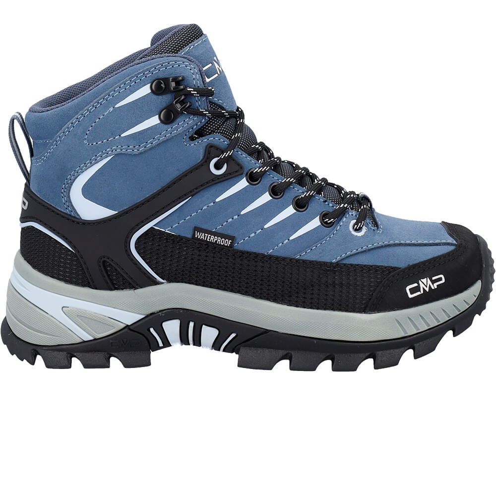 Cmp bota trekking mujer RIGEL 2.0 MID WATERPROOF AZUL lateral exterior