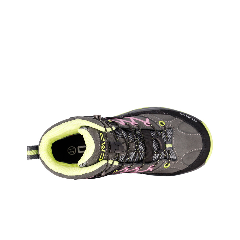 Cmp bota trekking niño RIGEL MID WATERPROOF GRIS vista trasera