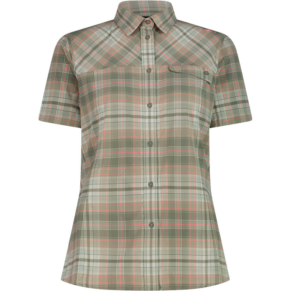 Cmp camisa montaña manga corta mujer WOMAN SHIRT VERDE vista frontal