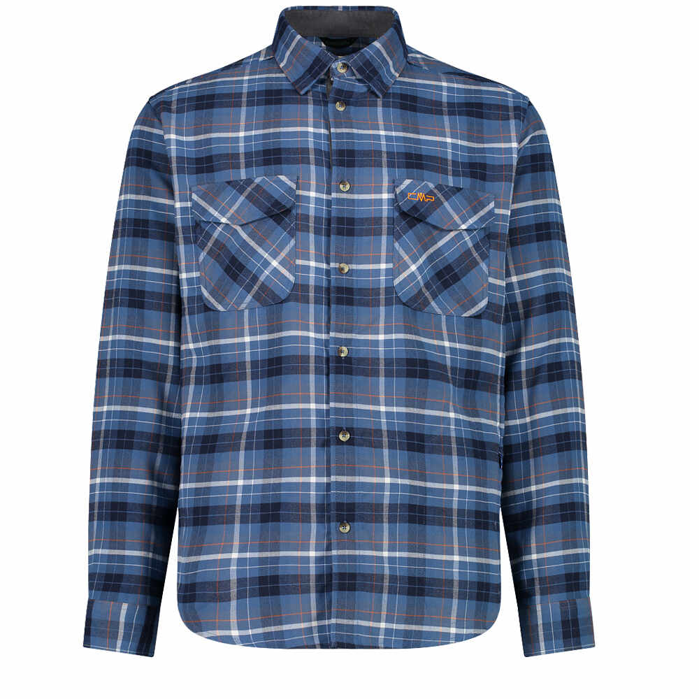 Cmp camisa montaña manga larga hombre MAN SHIRT AZUL vista frontal
