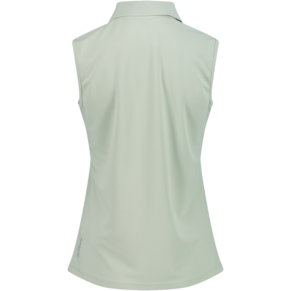 Cmp camiseta montaña manga corta mujer WOMAN POLO SLEEVELESS VERDE vista trasera