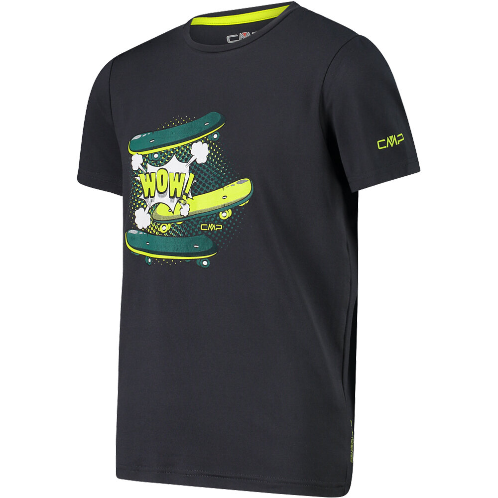 Cmp camiseta montaña manga corta niño KID T-SHIRT NEGRO vista detalle