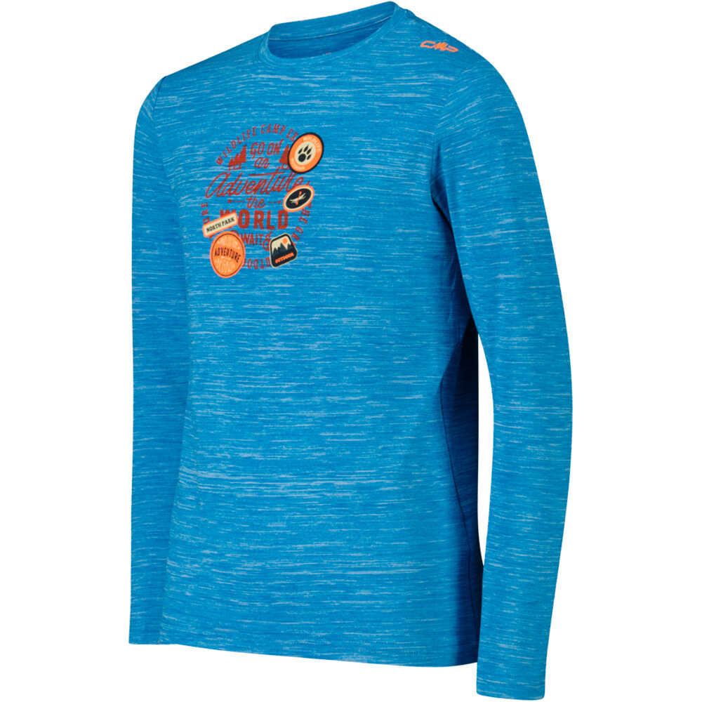 Cmp camiseta montaña manga larga niño KID T-SHIRT AZUL vista detalle