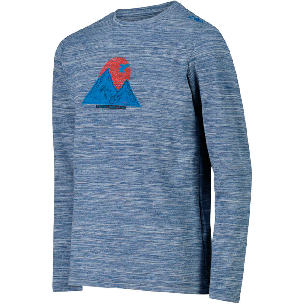Cmp camiseta montaña manga larga niño KID T-SHIRT AZUL vista detalle