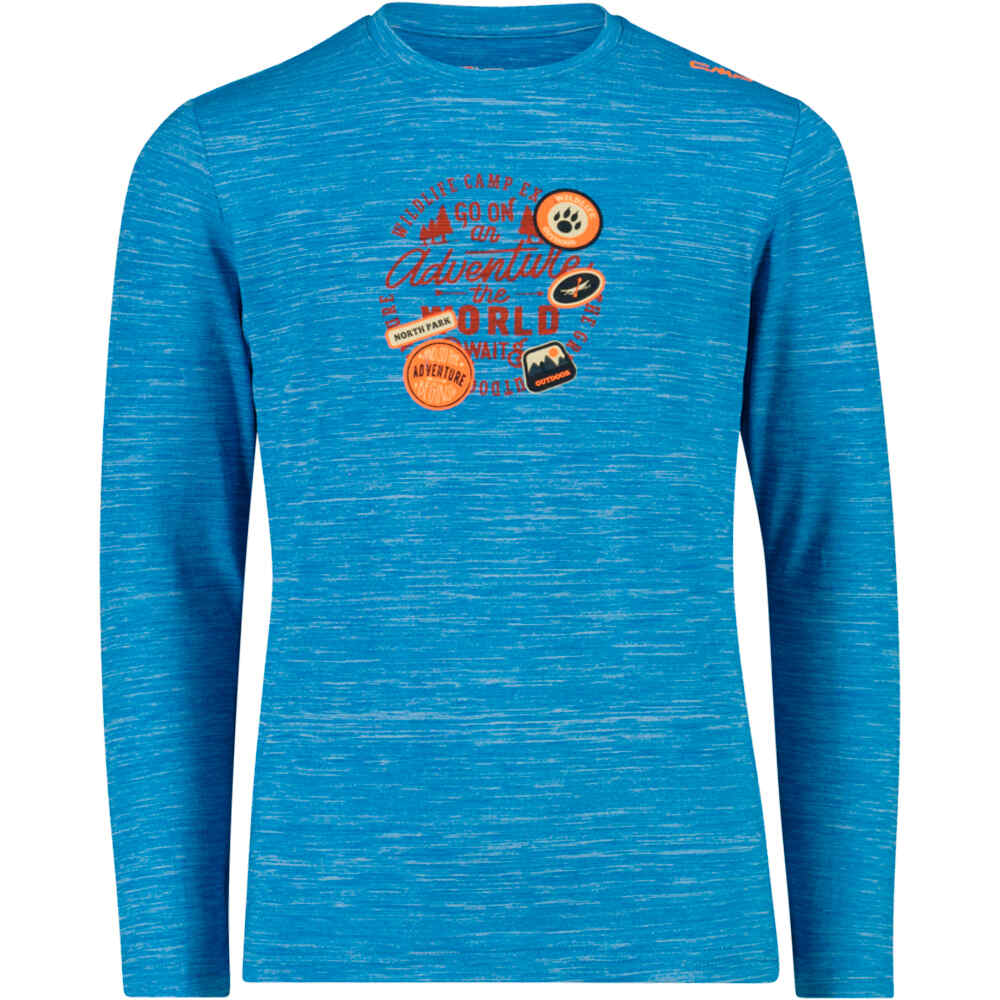 Cmp camiseta montaña manga larga niño KID T-SHIRT AZUL vista frontal