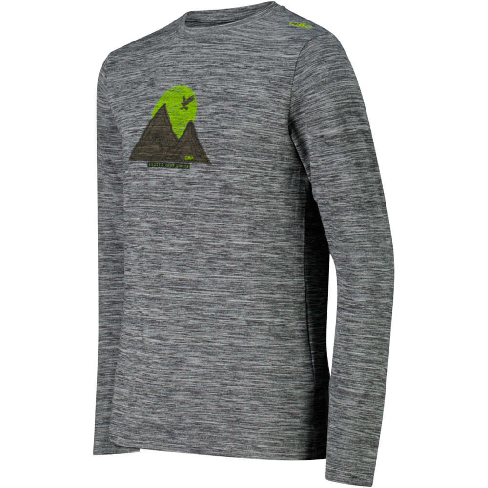 Cmp camiseta montaña manga larga niño KID T-SHIRT GRIS vista detalle