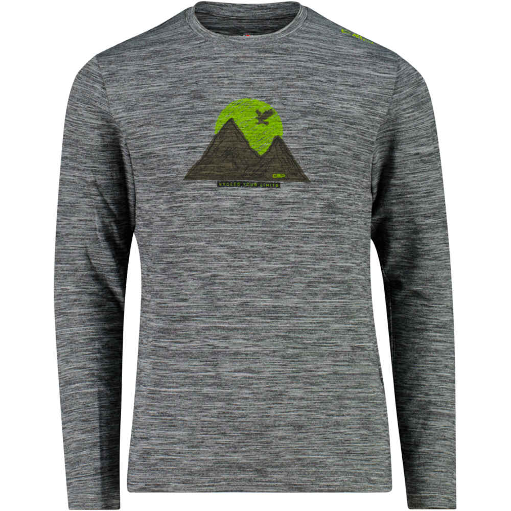Cmp camiseta montaña manga larga niño KID T-SHIRT GRIS vista frontal