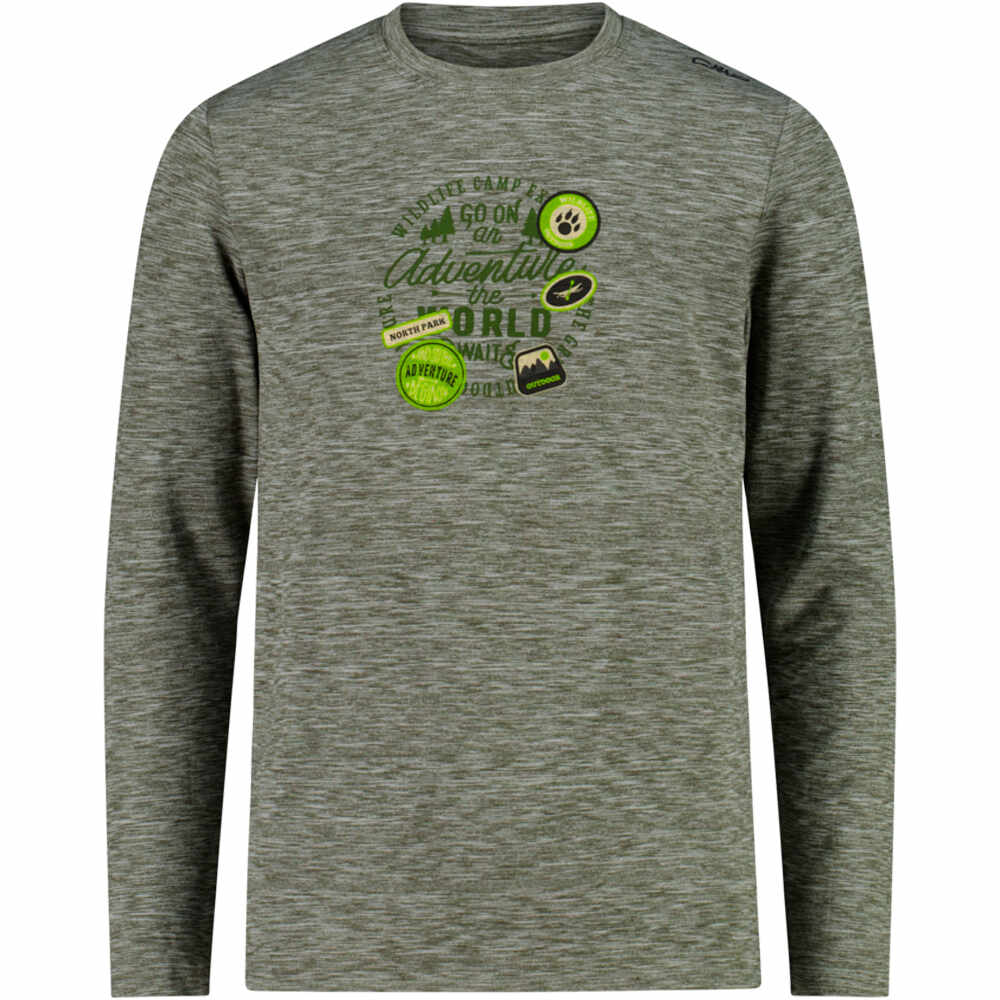 Cmp camiseta montaña manga larga niño KID T-SHIRT VERDE vista frontal