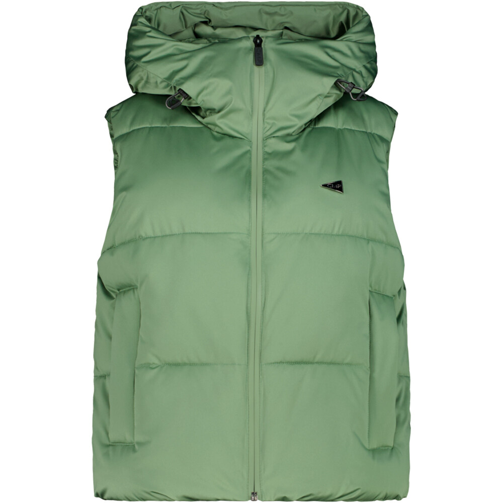 Cmp chaleco outdoor mujer WOMAN VEST FIX HOOD VERDE vista frontal