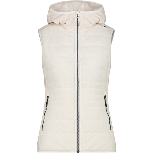 CMP WOMAN VEST HYBRID FIX HOOD blanco