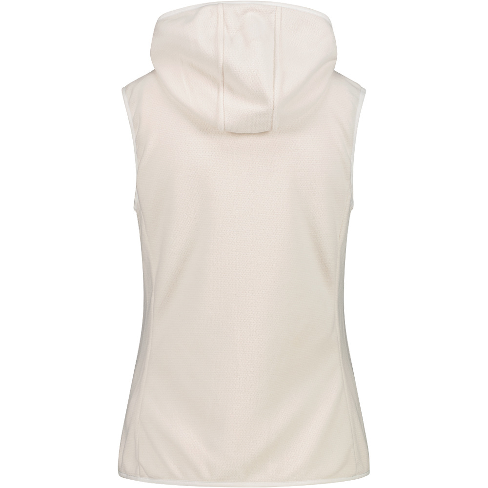 Cmp chaleco outdoor mujer WOMAN VEST HYBRID FIX HOOD BLANCO vista trasera
