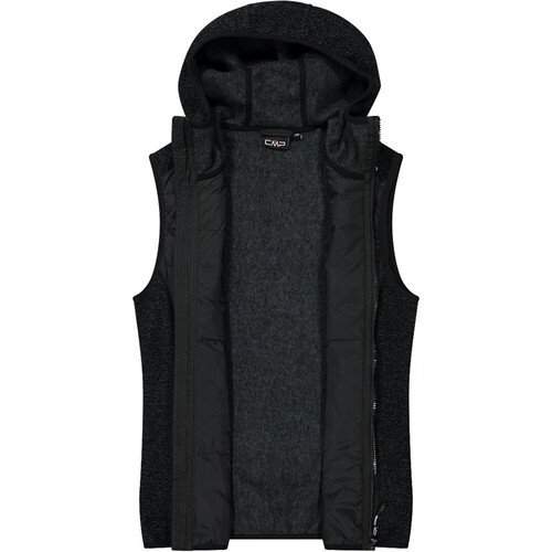 CMP WOMAN VEST HYBRID FIX HOOD negro