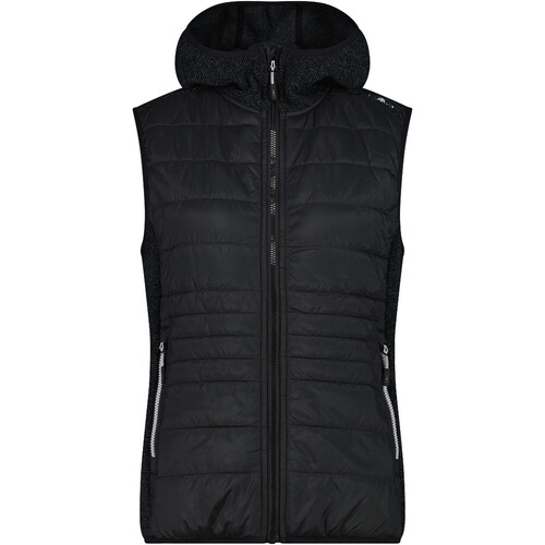 CMP WOMAN VEST HYBRID FIX HOOD negro