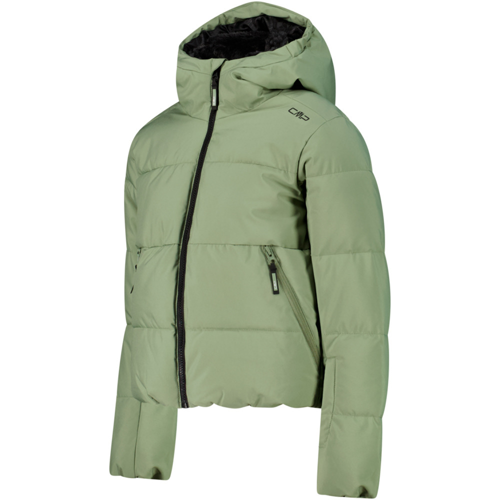 Cmp chaqueta esquí infantil KID G JACKET FIX HOOD GREEN TEA VERDE vista detalle