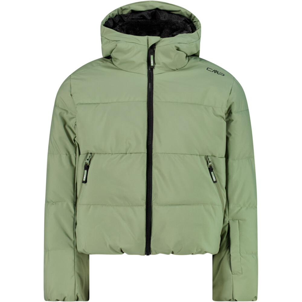 Cmp chaqueta esquí infantil KID G JACKET FIX HOOD GREEN TEA VERDE vista frontal