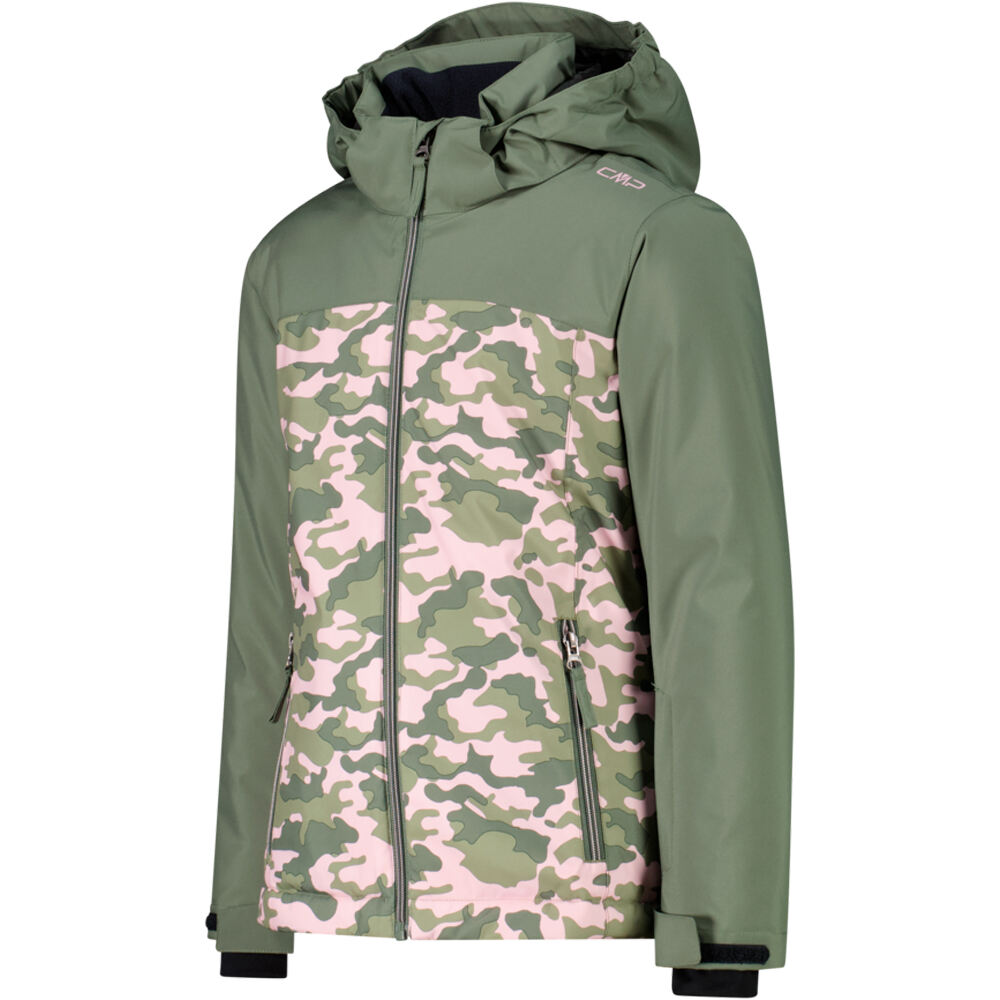 Cmp chaqueta esquí infantil KID G JACKET SNAPS HOOD SOFT PINK-SALVIA ROSA vista detalle