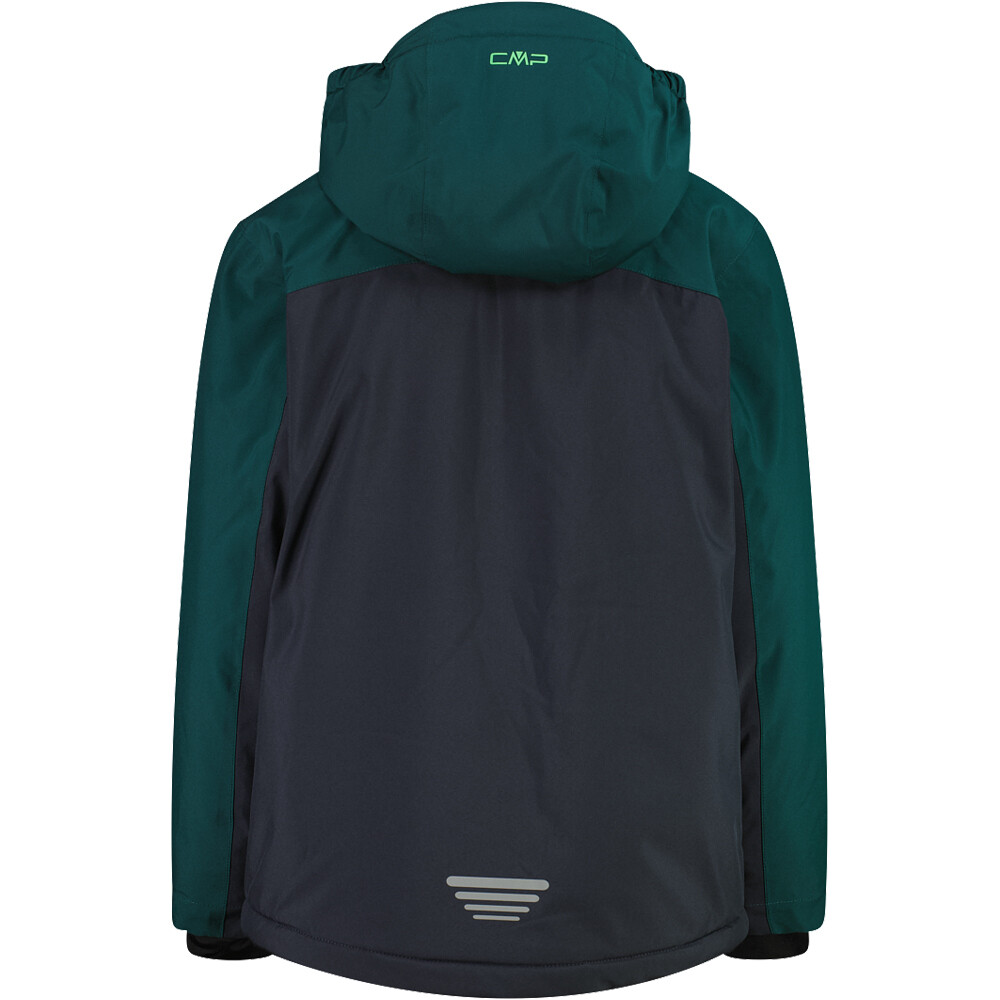 Cmp chaqueta esquí infantil KID JACKET SNAPS HOOD GRIS vista trasera