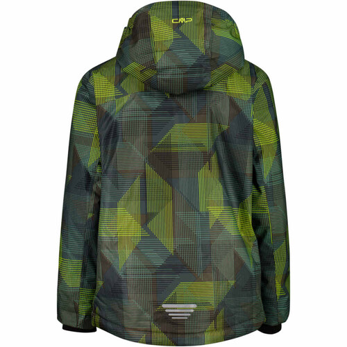 CMP KID JACKET SNAPS HOOD OLIVE-JUNGLE-ACIDO verde