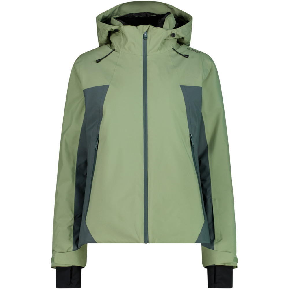 Cmp chaqueta esquí mujer WOMAN JACKET FIX HOOD GREEN TEA VERDE vista frontal