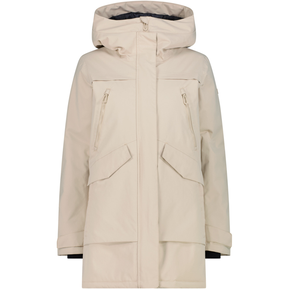 Cmp chaqueta impermeable insulada mujer WOMAN PARKA FIX HOOD VERDE vista frontal