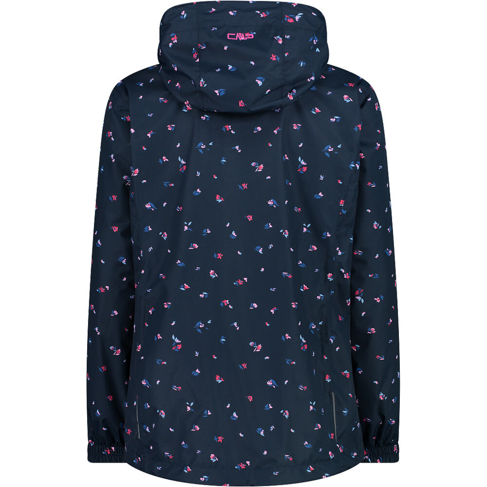 Cmp chaqueta impermeable mujer WOMAN JACKET FIX HOOD AZUL vista trasera