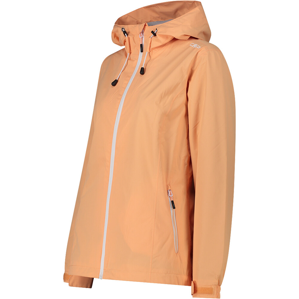 Cmp chaqueta impermeable mujer WOMAN JACKET FIX HOOD NARANJA vista detalle
