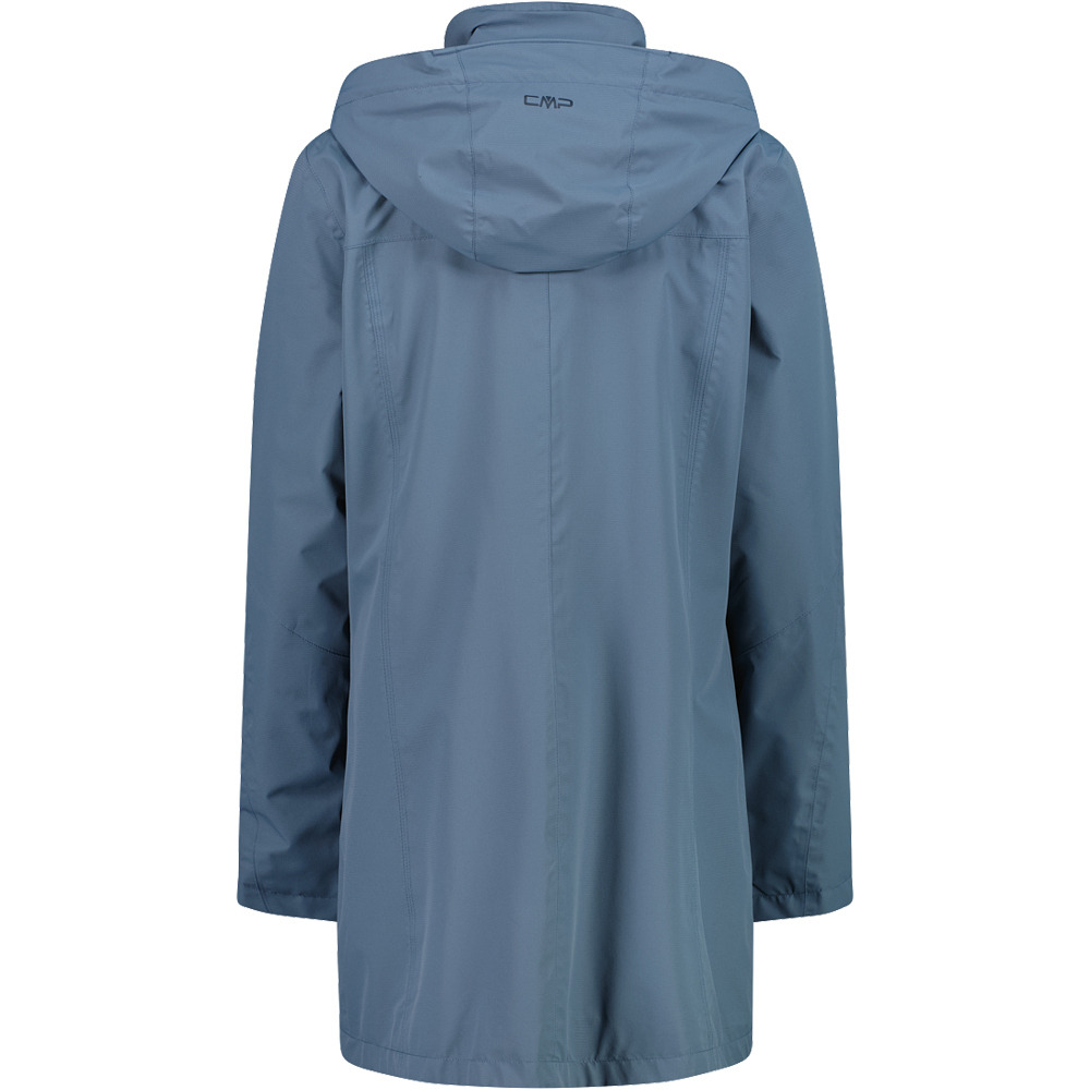 Cmp chaqueta impermeable mujer WOMAN JACKET SNAPS HOOD AZUL vista trasera