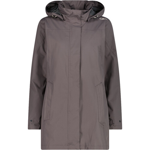 CMP WOMAN JACKET SNAPS HOOD marron