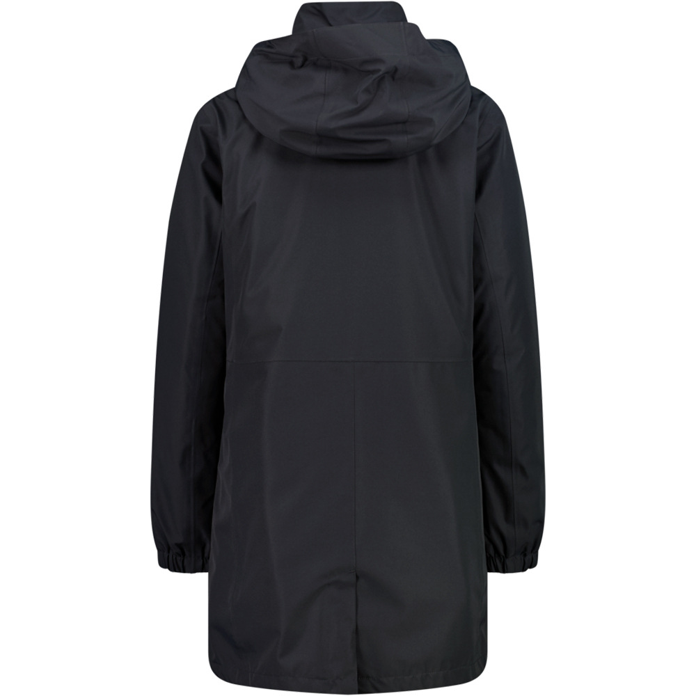 Cmp chaqueta impermeable mujer WOMAN PARKA ZIP HOOD DETACHABLE INN.JACKET GRIS vista trasera