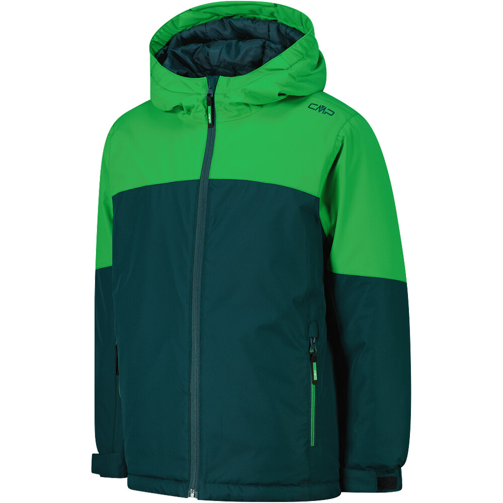 Cmp chaqueta impermeable niño KID JACKET FIX HOOD VERDE vista detalle