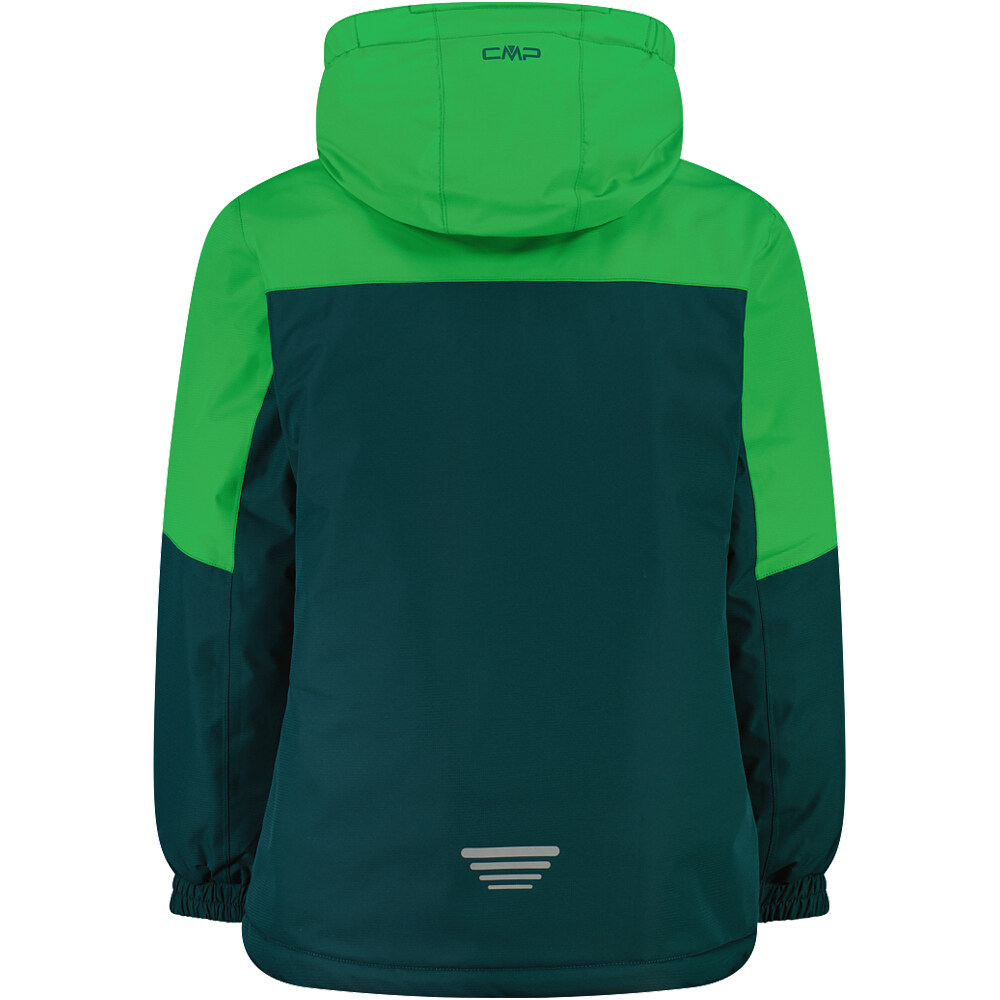 Cmp chaqueta impermeable niño KID JACKET FIX HOOD VERDE vista trasera
