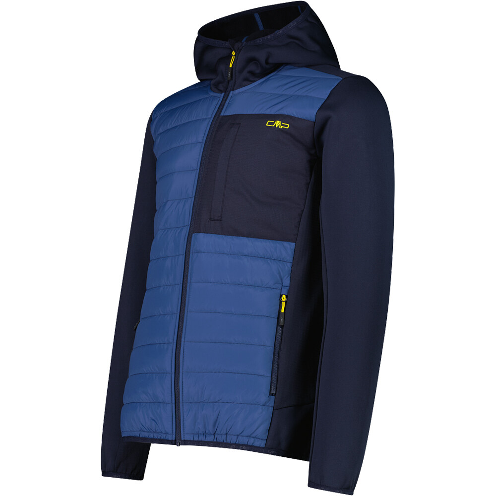 Cmp chaqueta outdoor hombre MAN HYBRID JACKET FIX HOOD AZUL vista detalle
