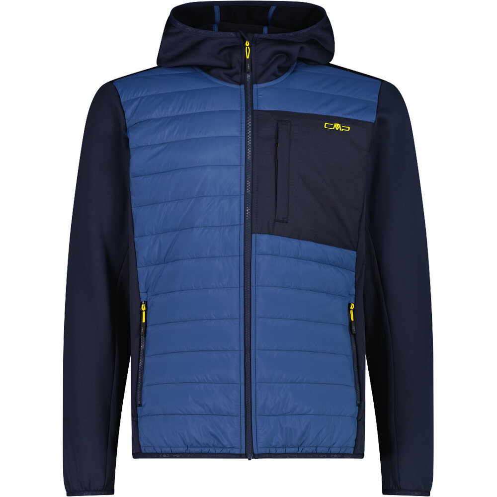 Cmp chaqueta outdoor hombre MAN HYBRID JACKET FIX HOOD AZUL vista frontal