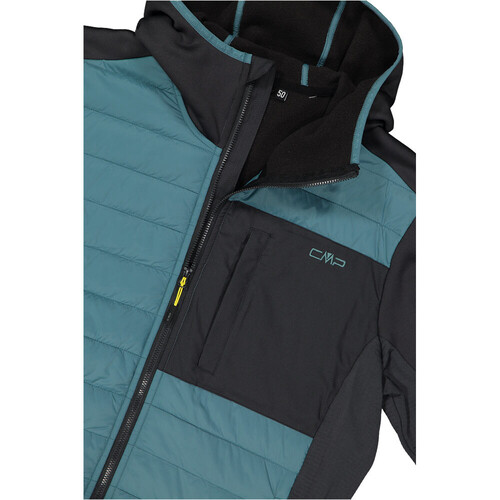CMP MAN HYBRID JACKET FIX HOOD verde