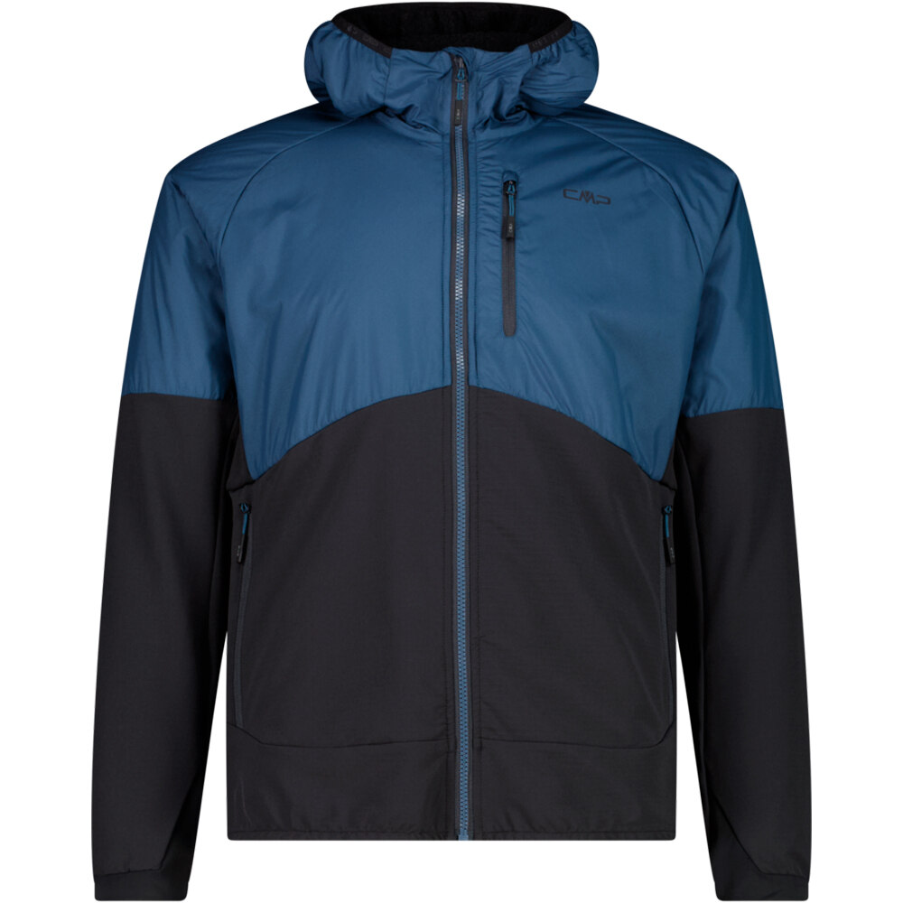 Cmp chaqueta outdoor hombre MAN JACKET HYBRID FIX HOOD AZUL vista frontal