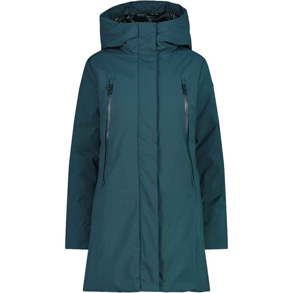 Cmp chaqueta outdoor mujer WOMAN COAT FIX HOOD VERDE vista frontal