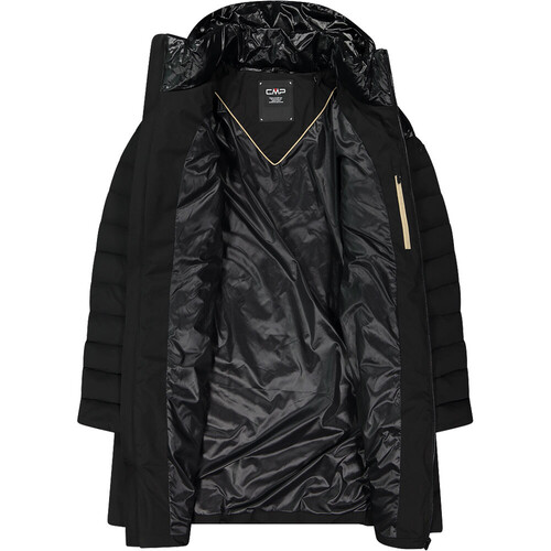 CMP WOMAN COAT SNAPS HOOD negro