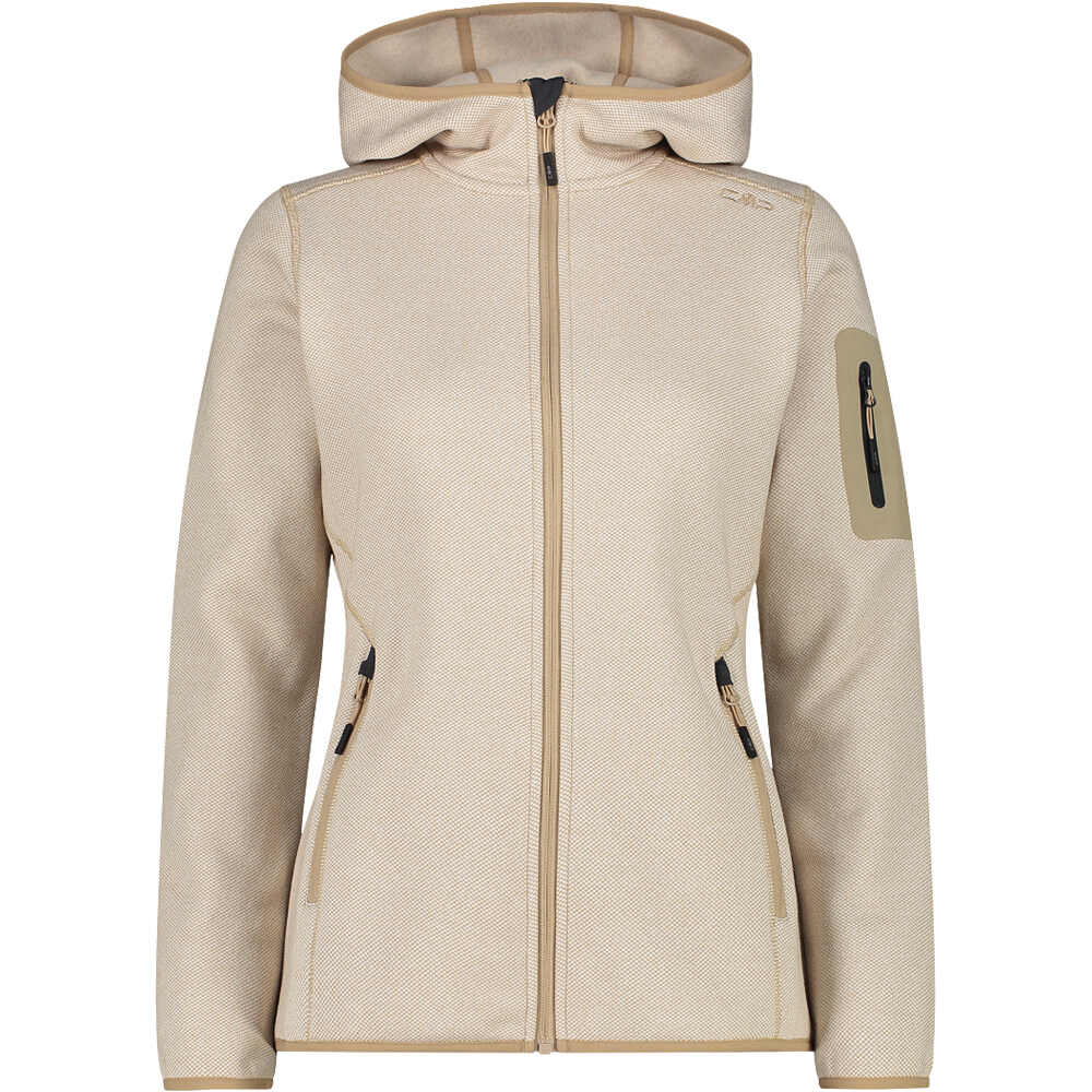 Cmp chaqueta outdoor mujer WOMAN JACKET FIX HOOD BLANCO vista frontal