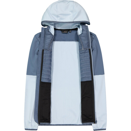 CMP WOMAN JACKET HYBRID FIX HOOD azul