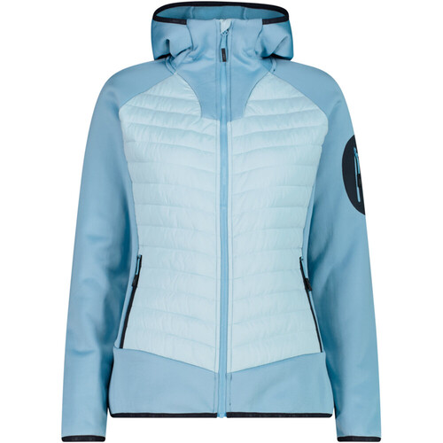 CMP WOMAN JACKET HYBRID FIX HOOD azul