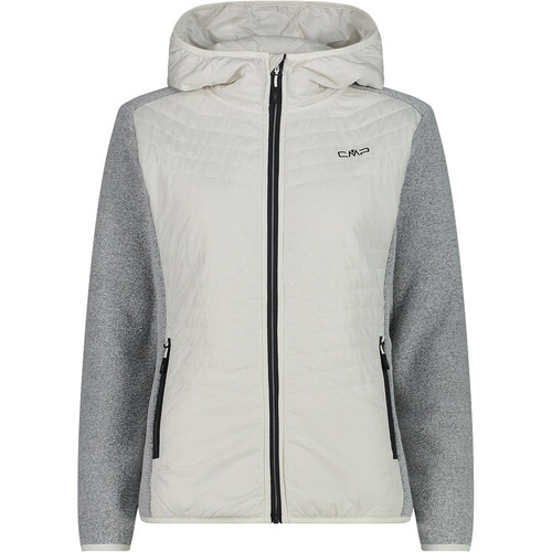 CMP WOMAN JACKET HYBRID FIX HOOD blanco