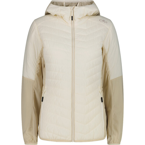 CMP WOMAN JACKET HYBRID FIX HOOD blanco