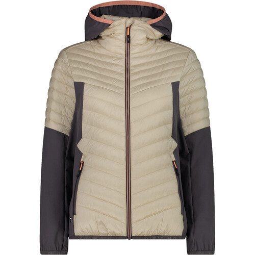 Cmp chaqueta outdoor mujer WOMAN JACKET HYBRID FIX HOOD MARRON