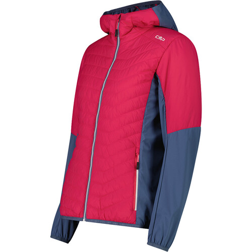 CMP WOMAN JACKET HYBRID FIX HOOD rojo
