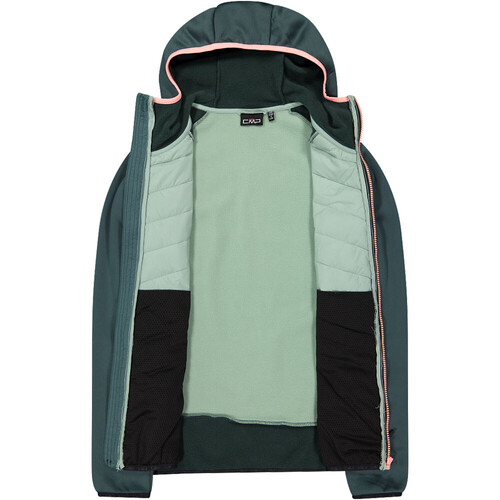 CMP WOMAN JACKET HYBRID FIX HOOD verde