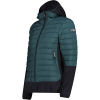 Cmp chaqueta outdoor mujer WOMAN JACKET HYBRID FIX HOOD VERDE vista detalle