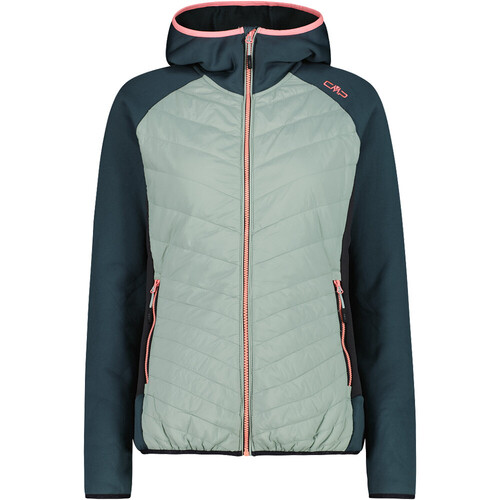 CMP WOMAN JACKET HYBRID FIX HOOD verde
