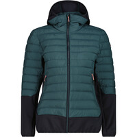 Cmp chaqueta outdoor mujer WOMAN JACKET HYBRID FIX HOOD VERDE vista frontal